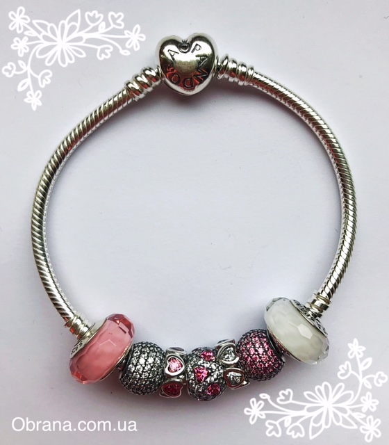 Разделитель Сияющее сердце розовый 791252CZS Pandora image 0