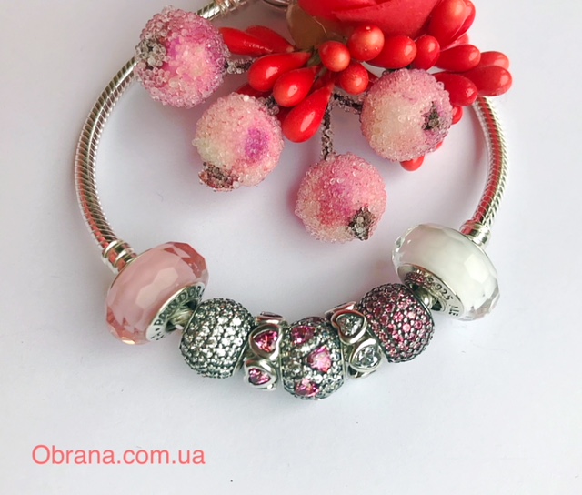 Разделитель Сияющее сердце розовый 791252CZS Pandora image 0
