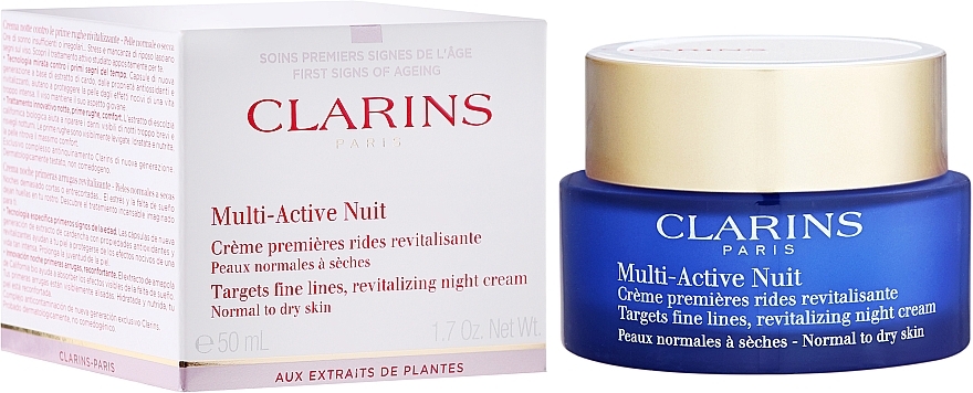 Clarins Multi-Active Nuit Targets Fine Lines, Revitalizing Night Cream Normal to Combination Skin Нічний крем image 0